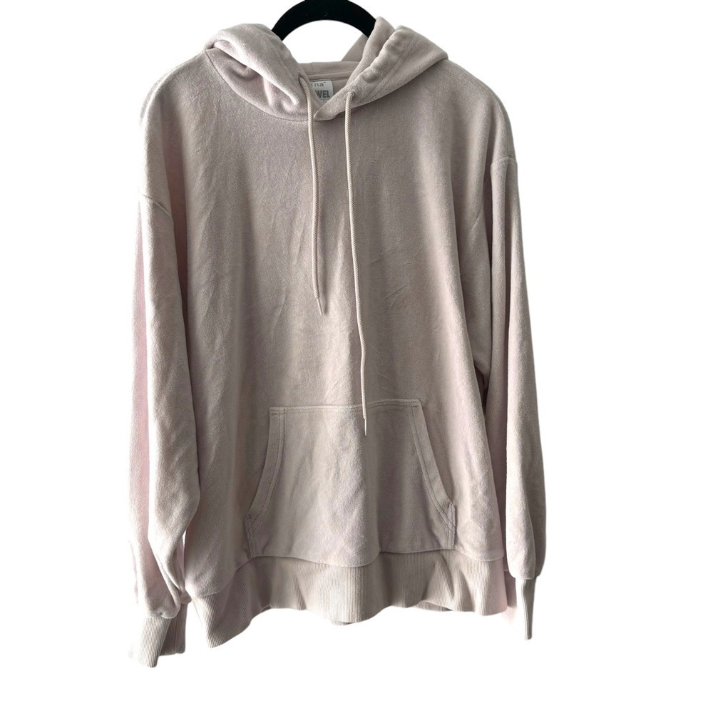 TNA Terry Boyfriend Towel‎ Hoodie Sweatshirt Pink/Lilac size XS